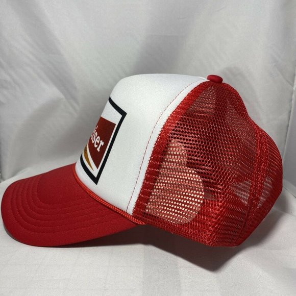 Budweiser Beer Trucker Hat Baseball Cap Mesh Retro Budweiser King of Beers Hat - Picture 4 of 6